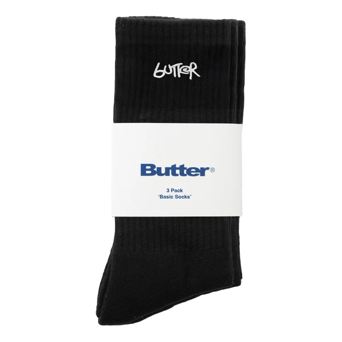 Butter Goods 3-Pack Basic Socks Black