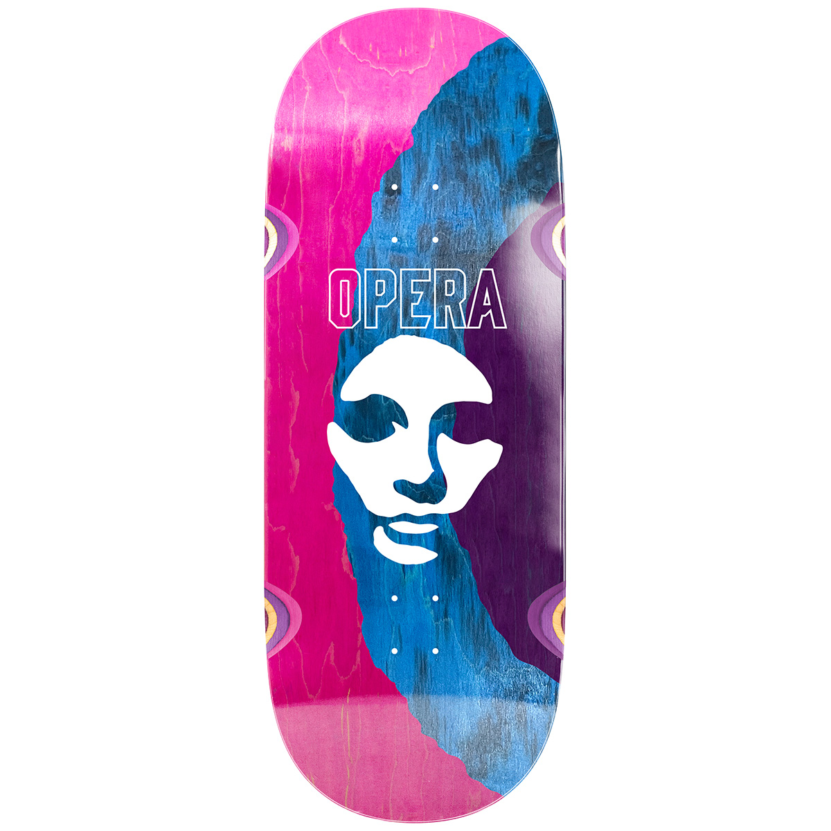 Opera Triple Torn Big Mask Skateboard Deck Assorted Blue/Purple/Pink 12.0