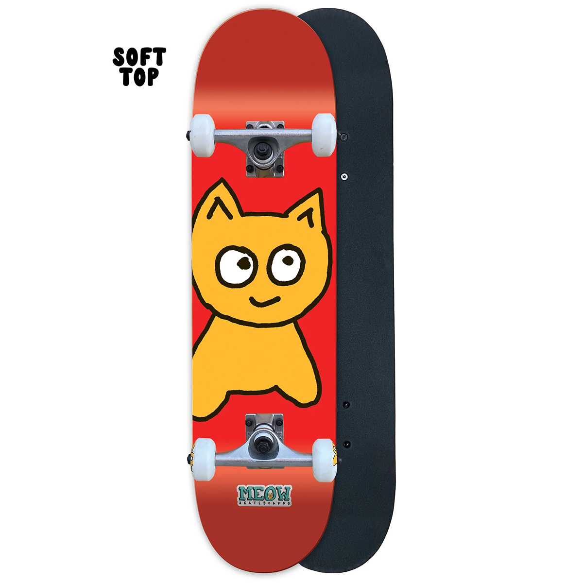Meow Big Cat Soft Top Complete Skateboard Red 6.75