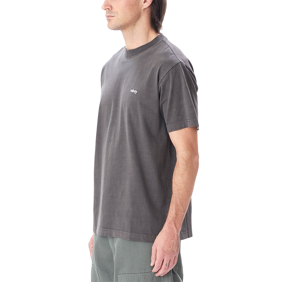 Obey Lowercase Pigment T-Shirt Pigment Digital Black Obey Lowercase Pigment T-Shirt Pigment Digital Black