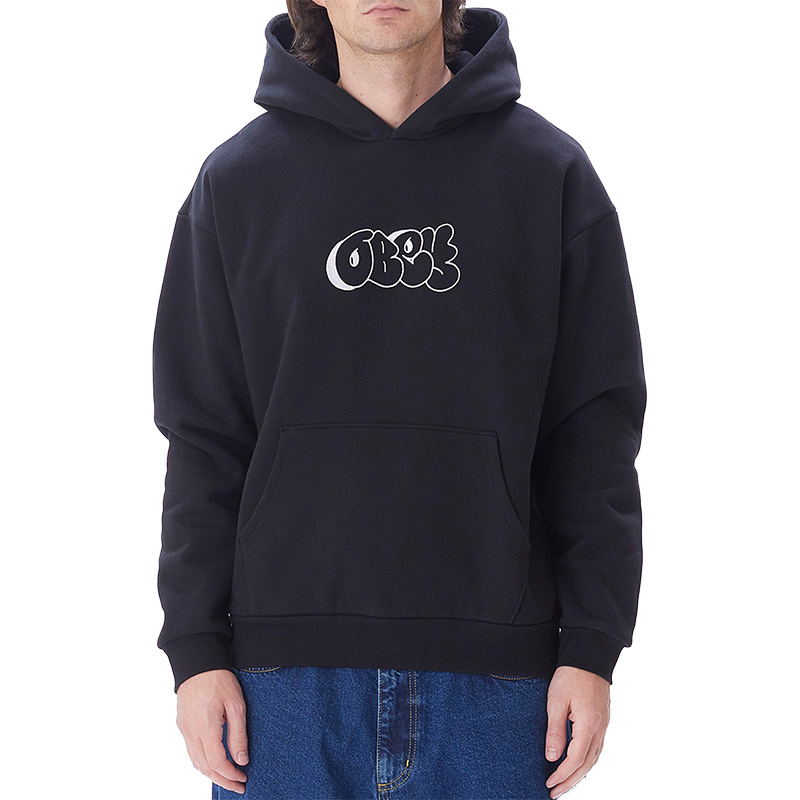 Obey Etch Extra Heavy Hooded Sweater Black