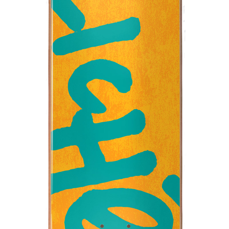 Cliché Handwritten RHM Skateboard Deck Orange/Teal 8.25