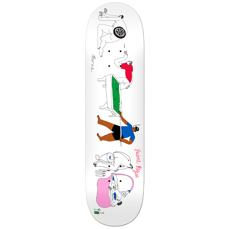 There Jamie Reyes Player Guest Pro Skateboard Deck White 8.06 There Jamie Reyes Player Guest Pro Skateboard Deck White 8.06