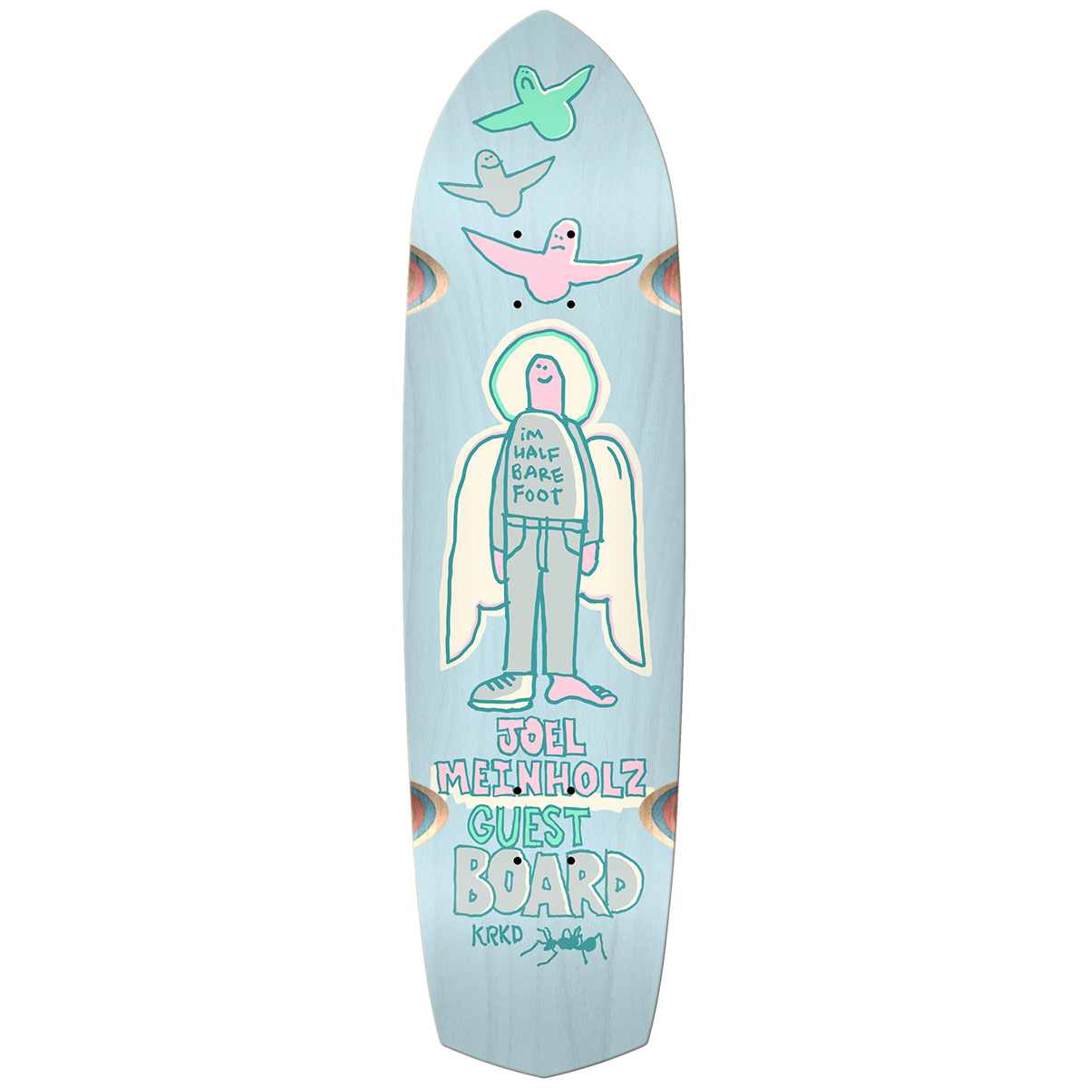Krooked Joel Meinholz Guest Pro Zig Zagger Skateboard Deck Light Blue 8.62
