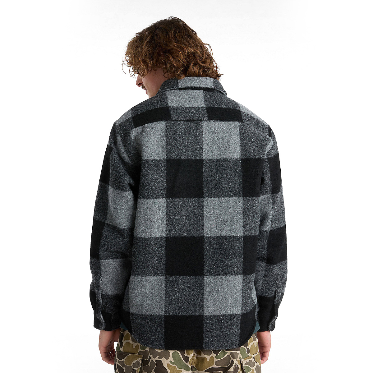 Vans Denby Fuzzy Shacket Jacket Black/Drizzle Vans Denby Fuzzy Shacket Jacket Black/Drizzle