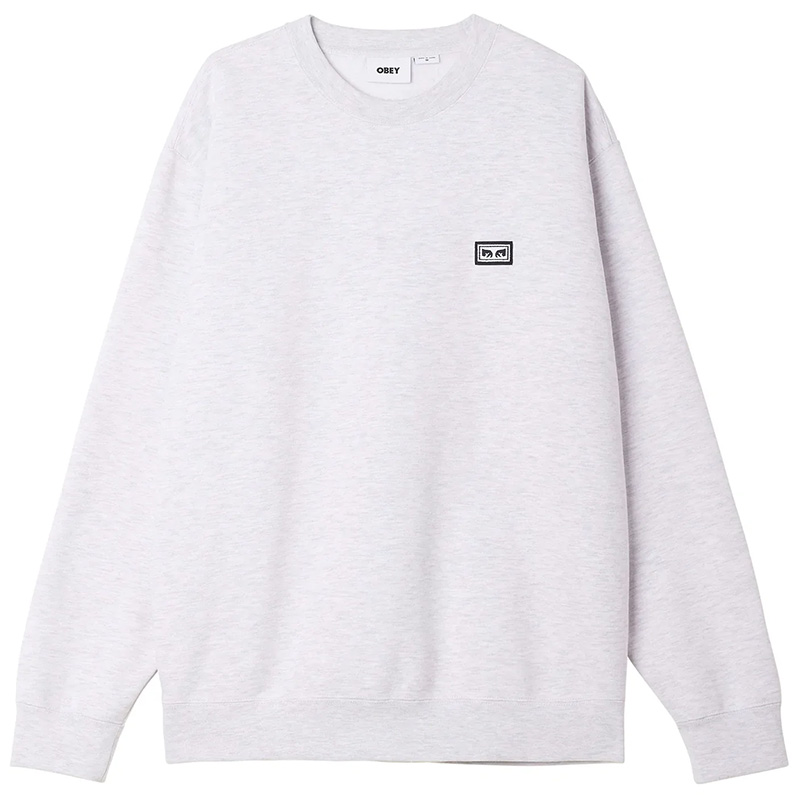 Obey Established Works Eyes Crewneck Sweater Ash Grey Obey Established Works Eyes Crewneck Sweater Ash Grey