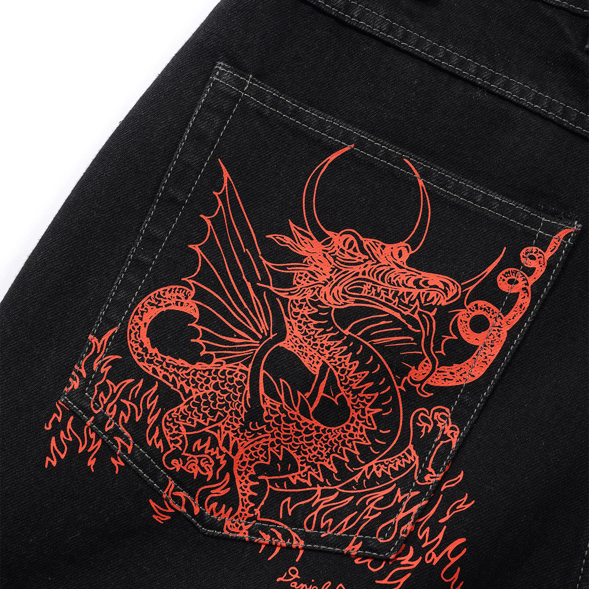 Butter Goods x Daniel Johnston Dragon Denim Short Washed Black