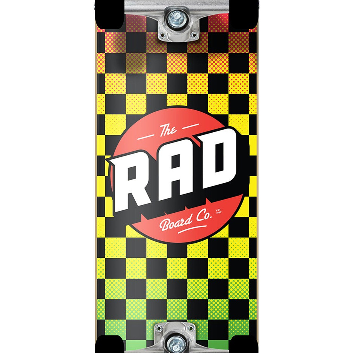 Rad Checkers Dude Crew Complete Skateboard Rasta Fade 8.0