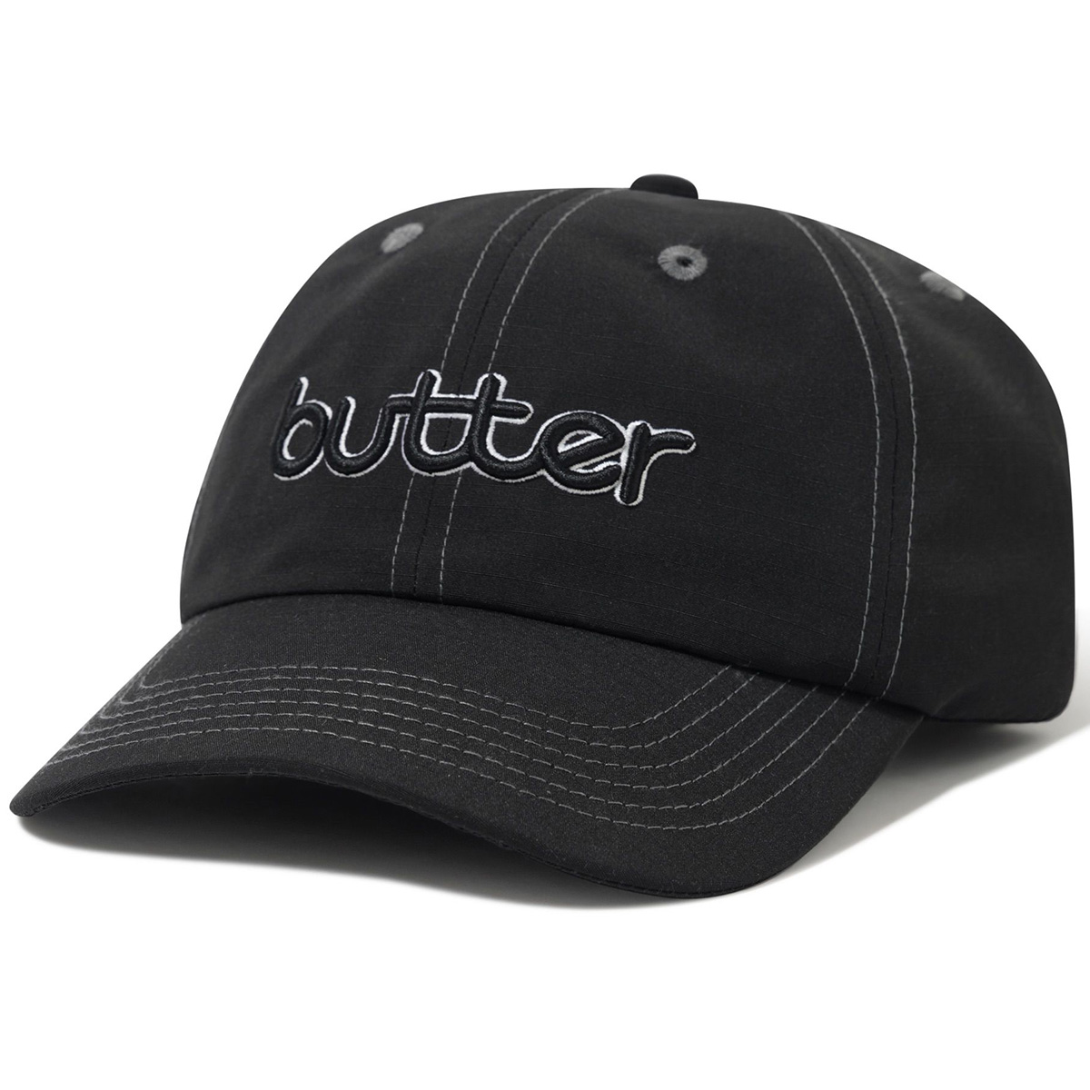 Butter Goods Alpine 6 Panel Cap Black Butter Goods Alpine 6 Panel Cap Black
