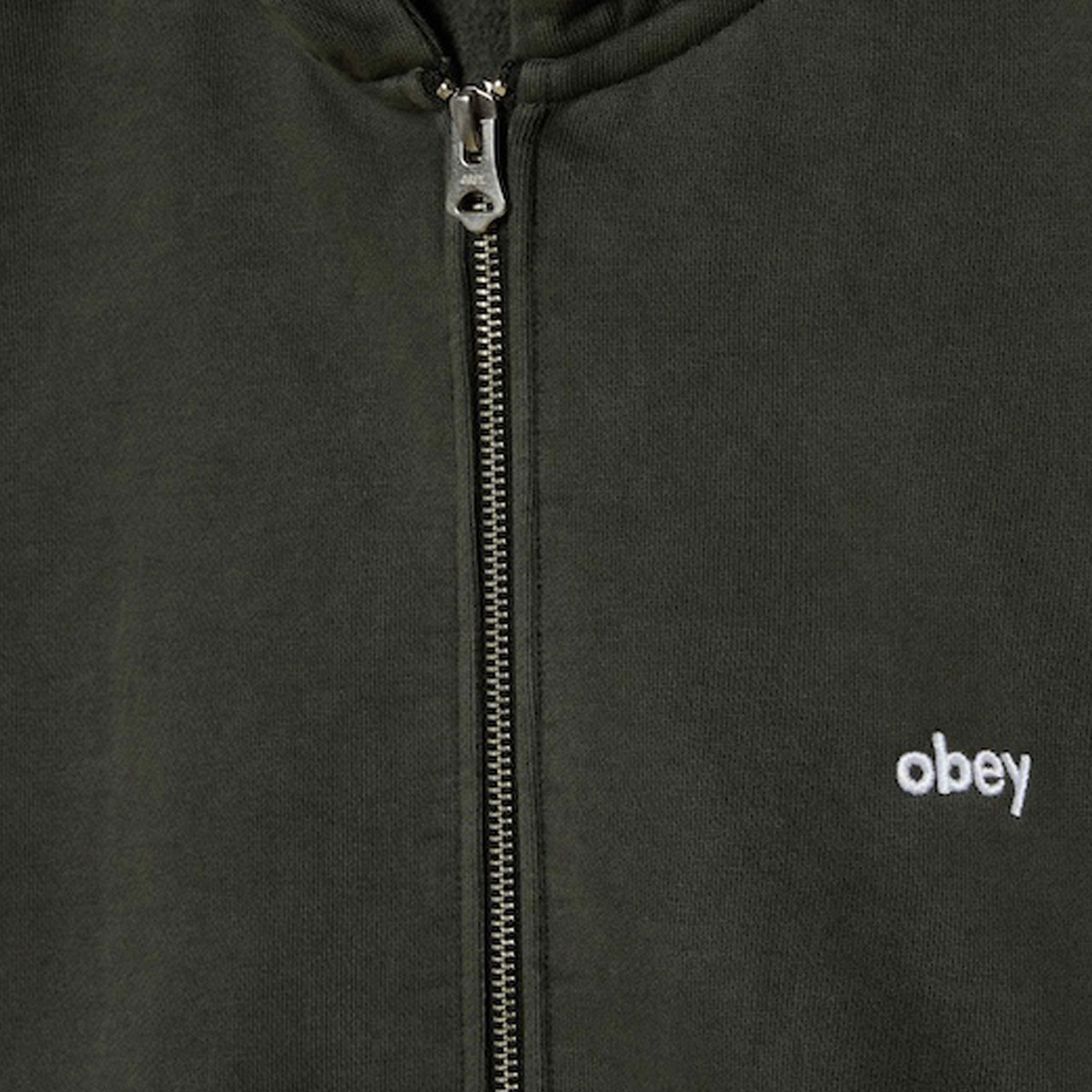 Obey Lowercase Pigment Zip Hooded Sweater Pigment Pirate Black