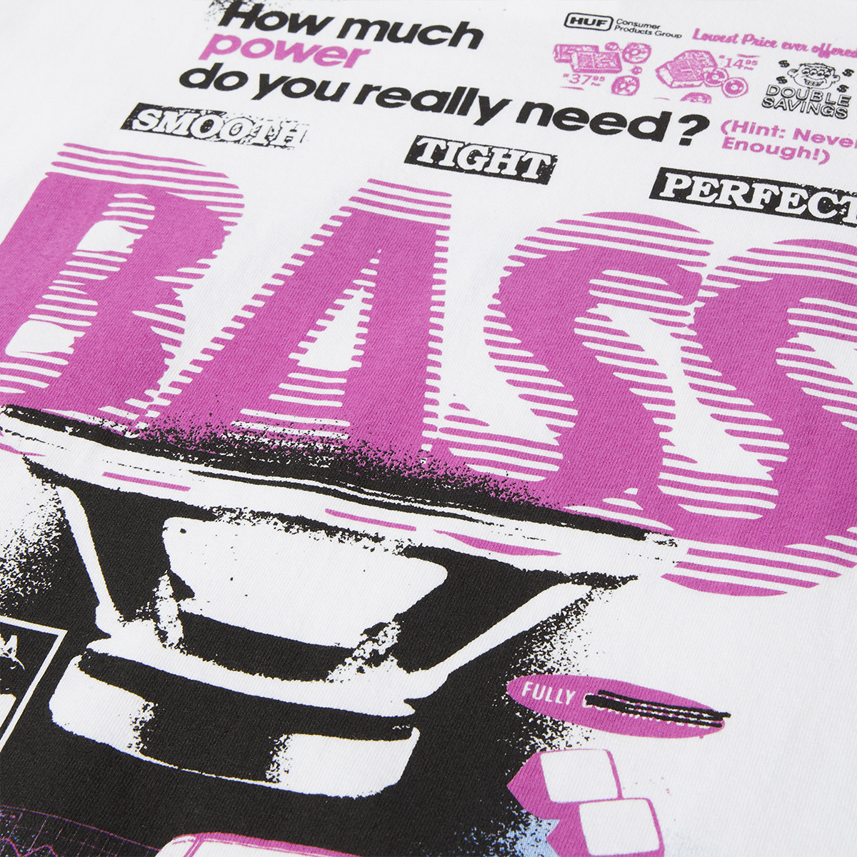 HUF Bass Power T-Shirt White HUF Bass Power T-Shirt White
