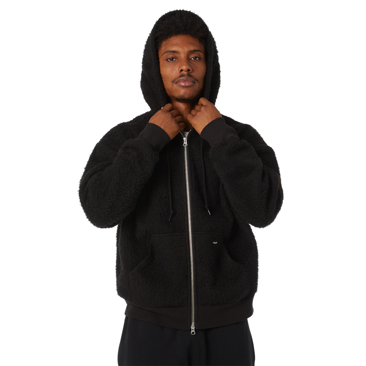 HUF Corso Heavyweight Full Zip Hooded Sweater Black