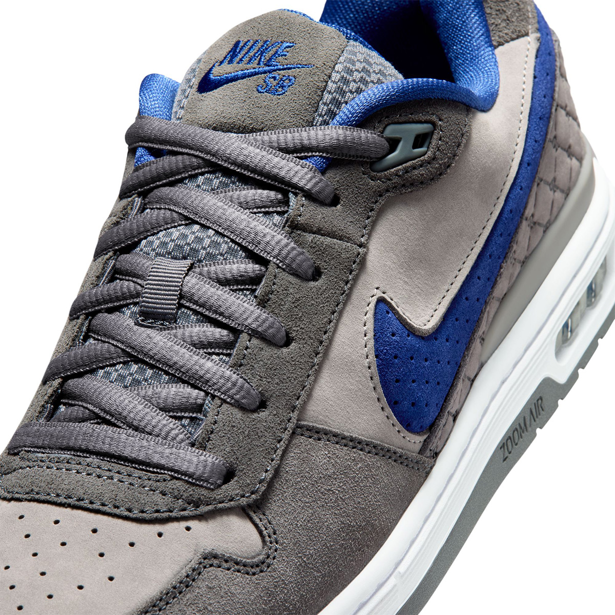 Nike SB Paul Rodriguez Zoom Air Low Dg Flint Grey/Deep Royal Blue-Flint Grey-Med Grey-White