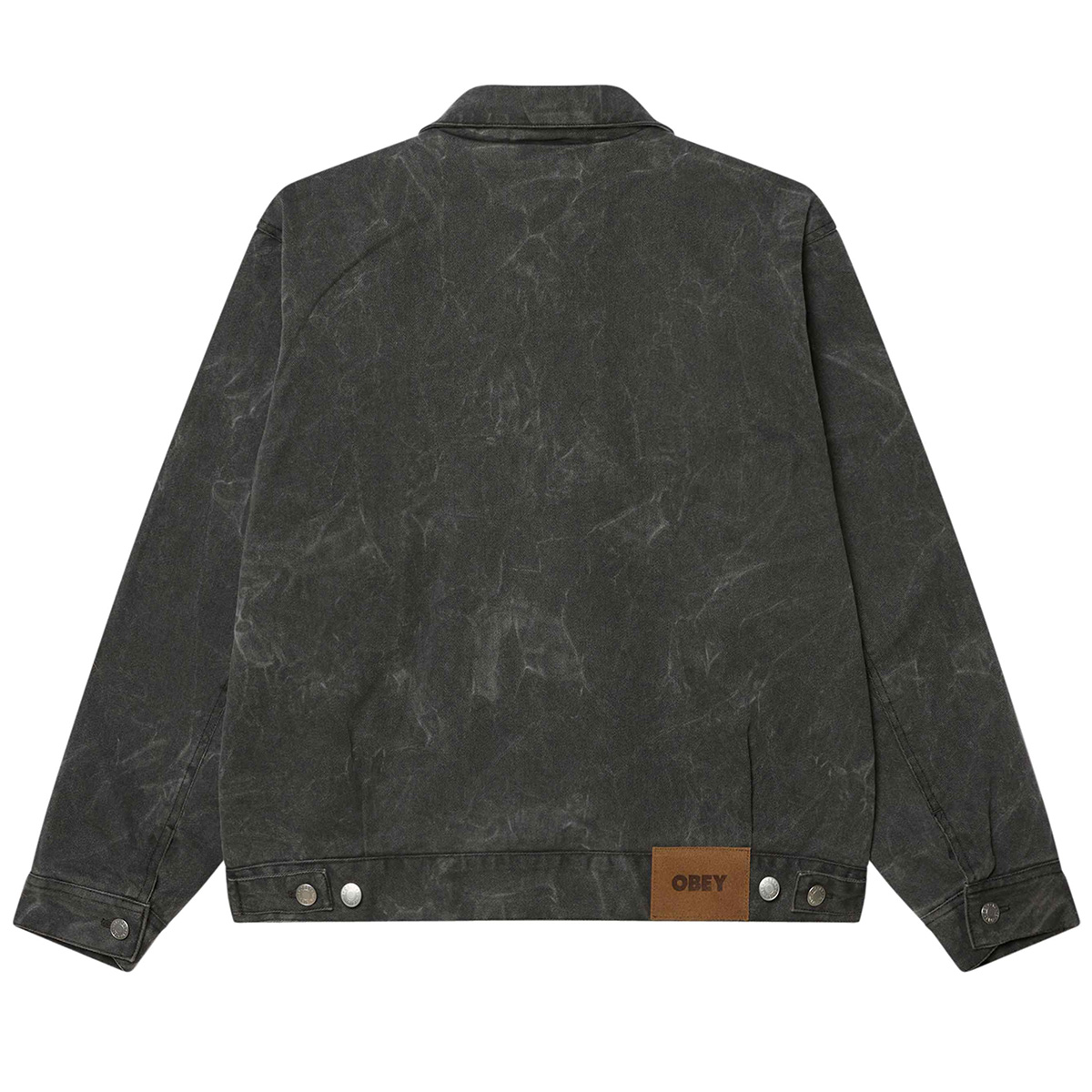 Obey Workman Zip Jacket Black Wrinkle Wash Obey Workman Zip Jacket Black Wrinkle Wash