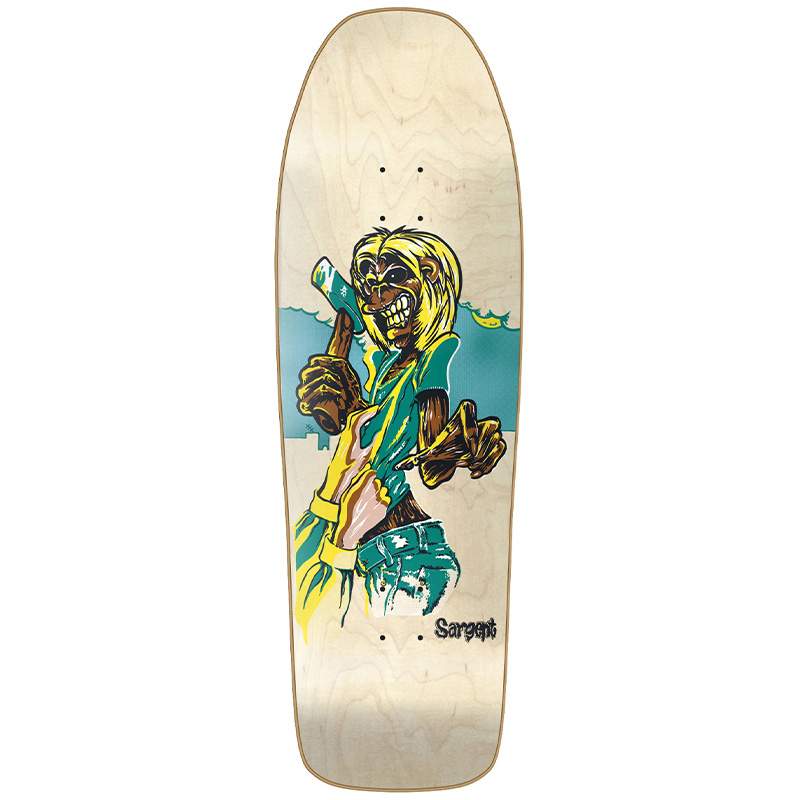 New Deal Sargent Killers Screen Printed Skateboard Deck Natural 9.825