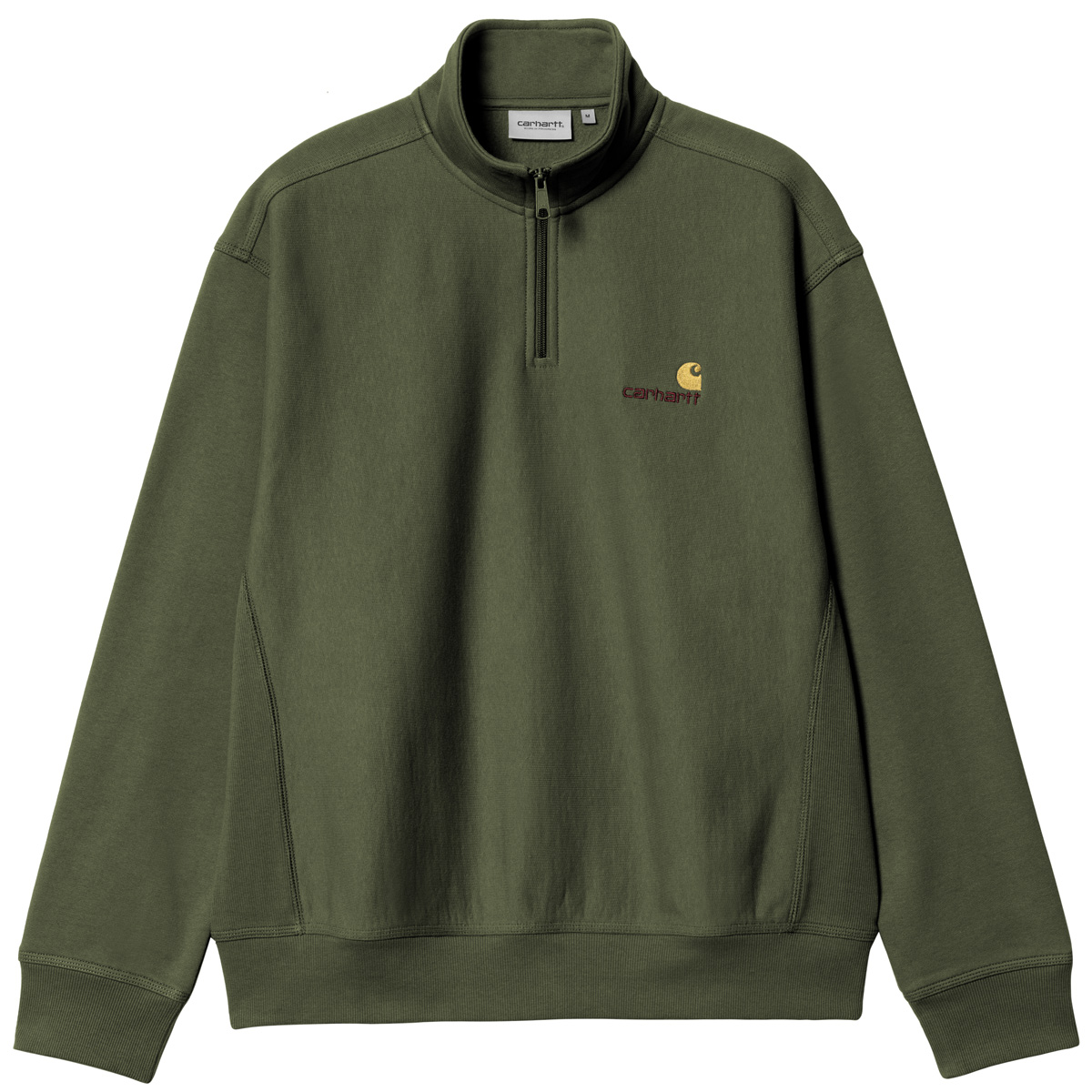 Carhartt WIP Half Zip American Script Sweater Tarragon Carhartt WIP Half Zip American Script Sweater Tarragon