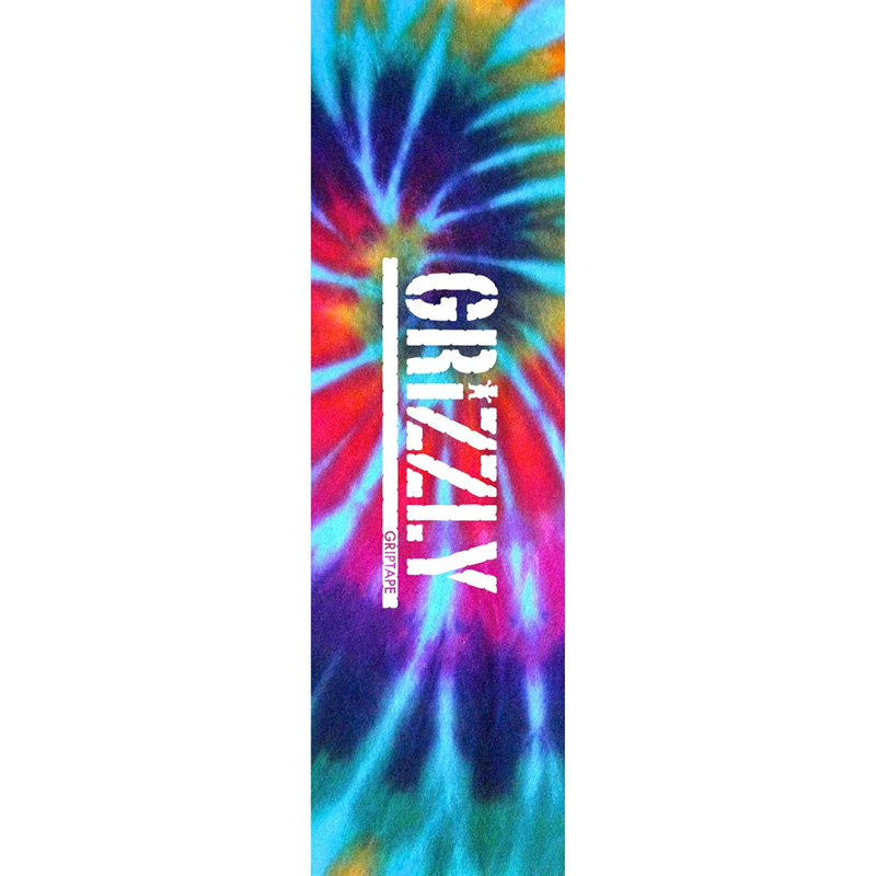 Grizzly Tie-Dye Stamp Griptape Sheet Blue/Red 1