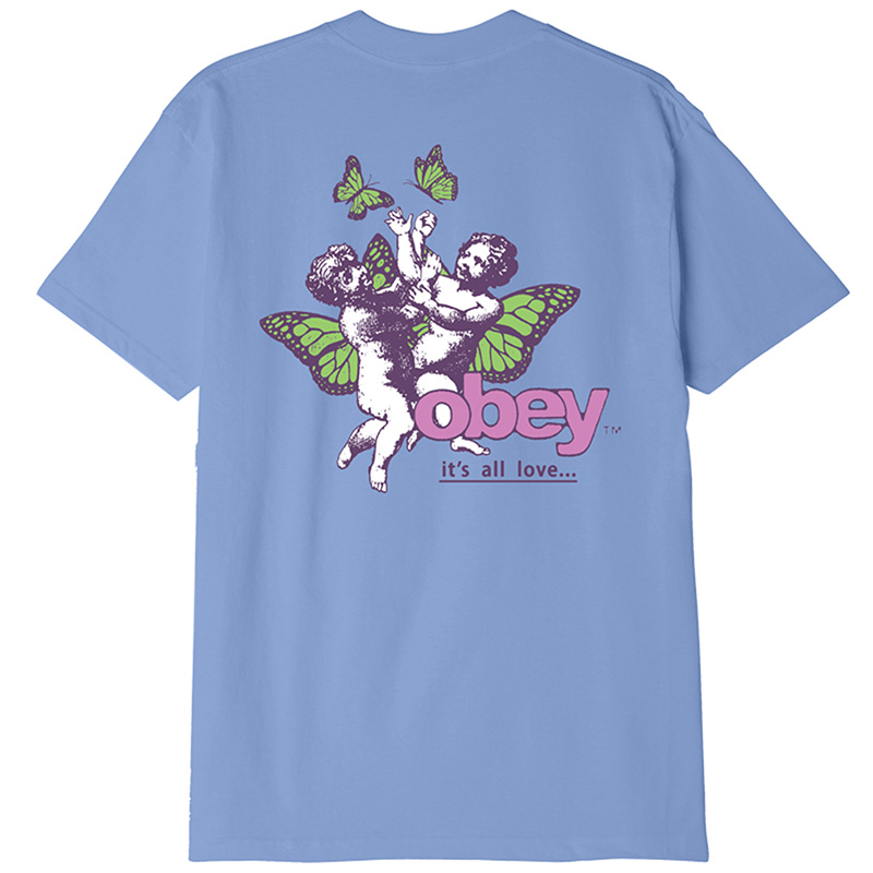 Obey It's All love T-Shirt Digital Violet Obey It's All love T-Shirt Digital Violet