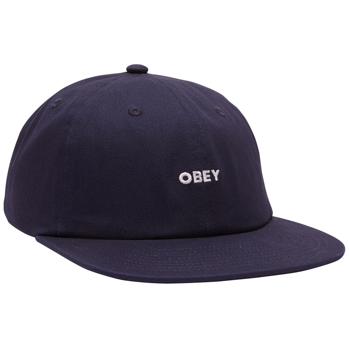 Obey Bold Twill 6 Panel Strapback Cap Mild Navy Obey Bold Twill 6 Panel Strapback Cap Mild Navy