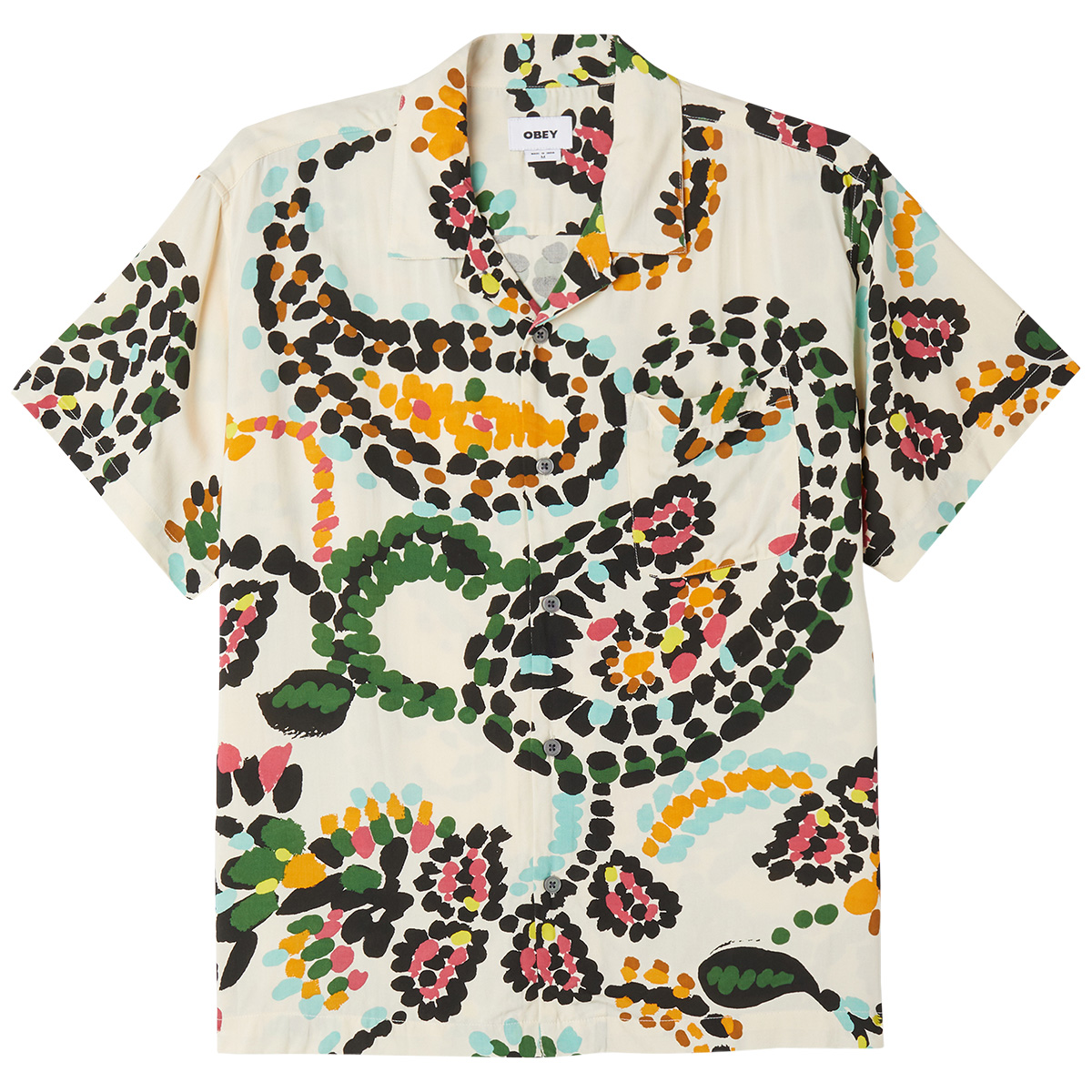 Obey Paisley Dots Woven Shirt White Smoke