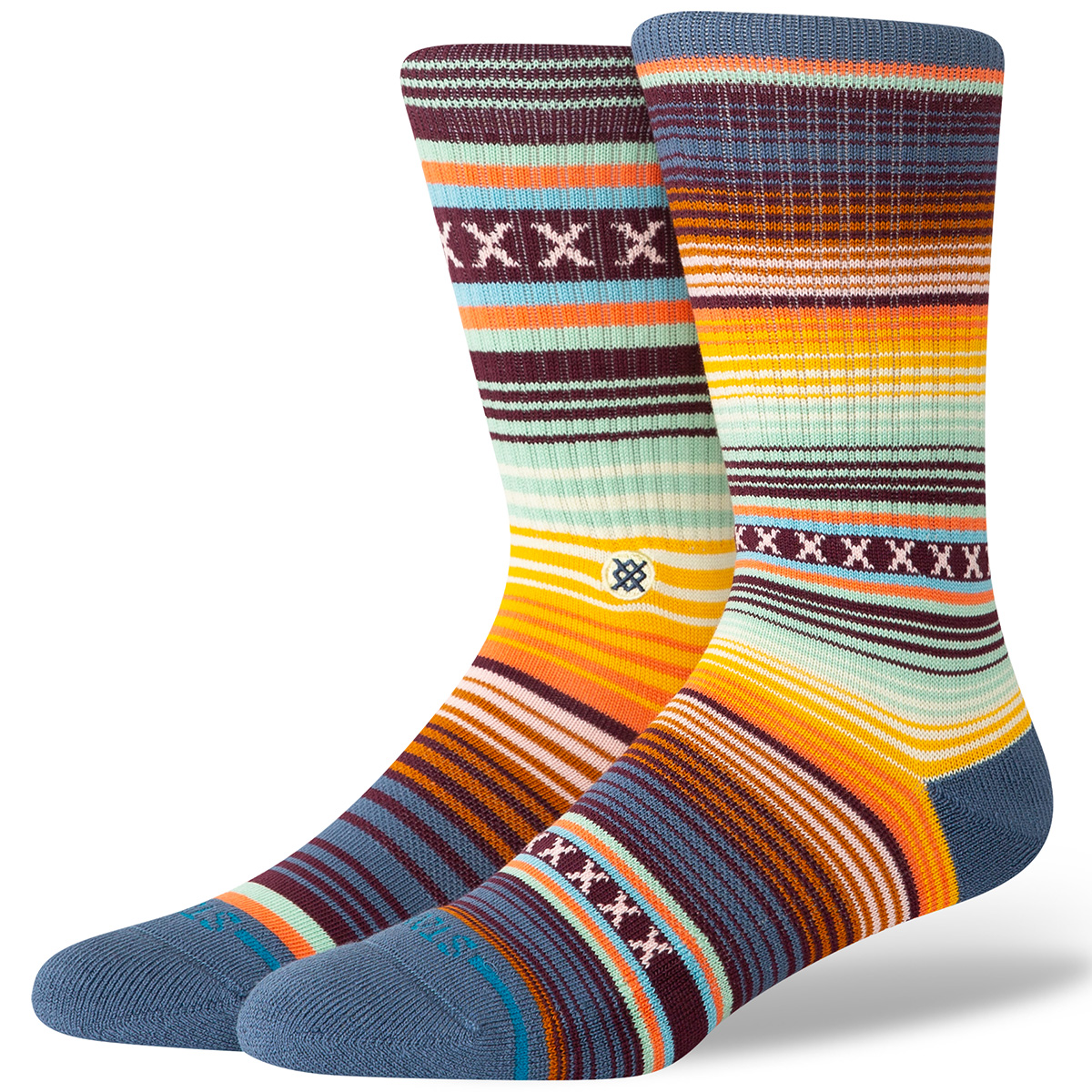 Stance Curren St Crew Socks Sea Blue