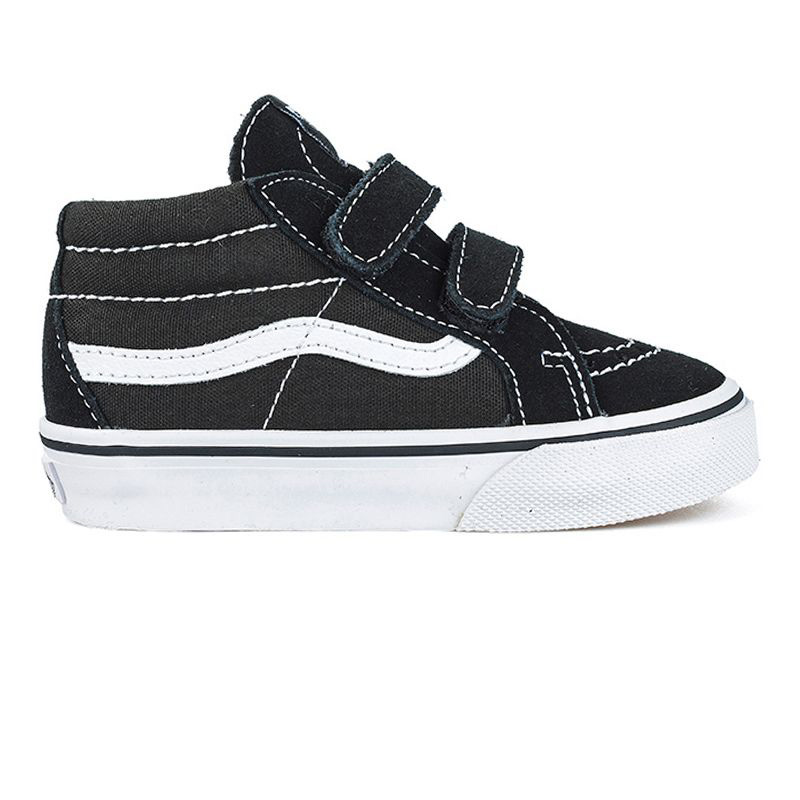 Vans Toddler Sk8 Mid V Black/True White Vans Toddler Sk8 Mid V Black/True White