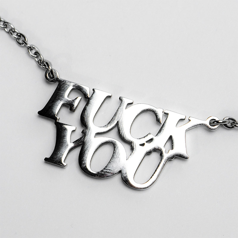 RIPNDIP Fuckin Fuck Pendant Necklace Silver