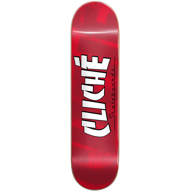 Cliché Banco RHM Skateboard Deck Red 8.25