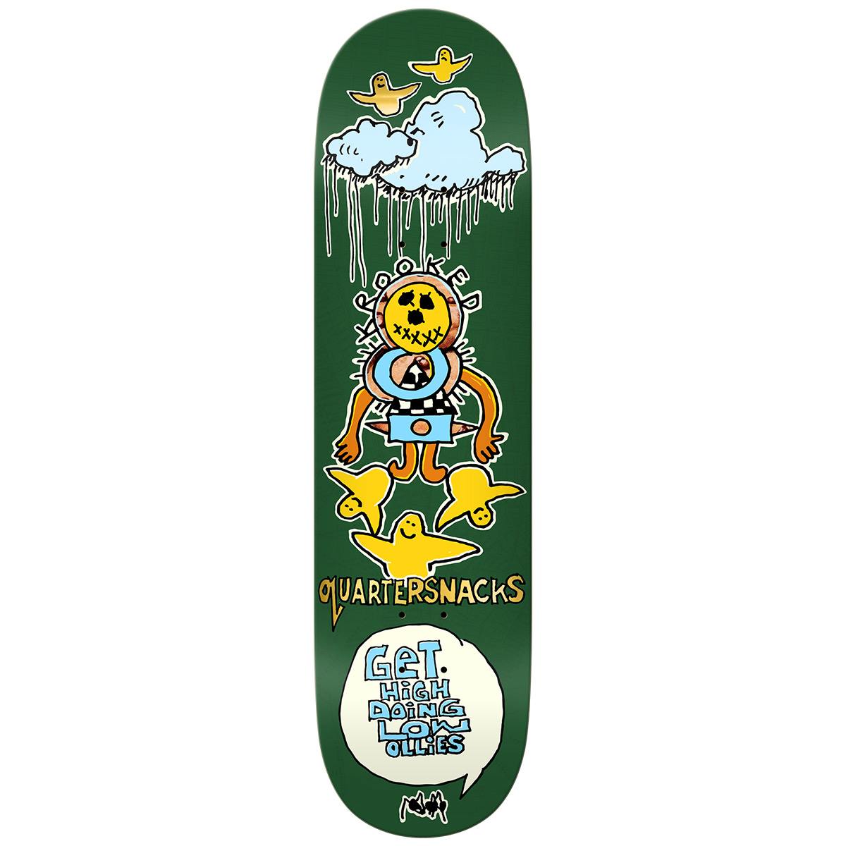 Krooked x Quarter Snacks Get High Skateboard Deck 8.25