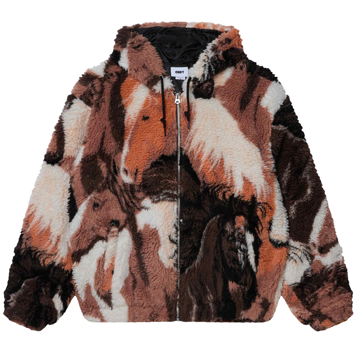Obey Horses Sherpa Jacket Brown