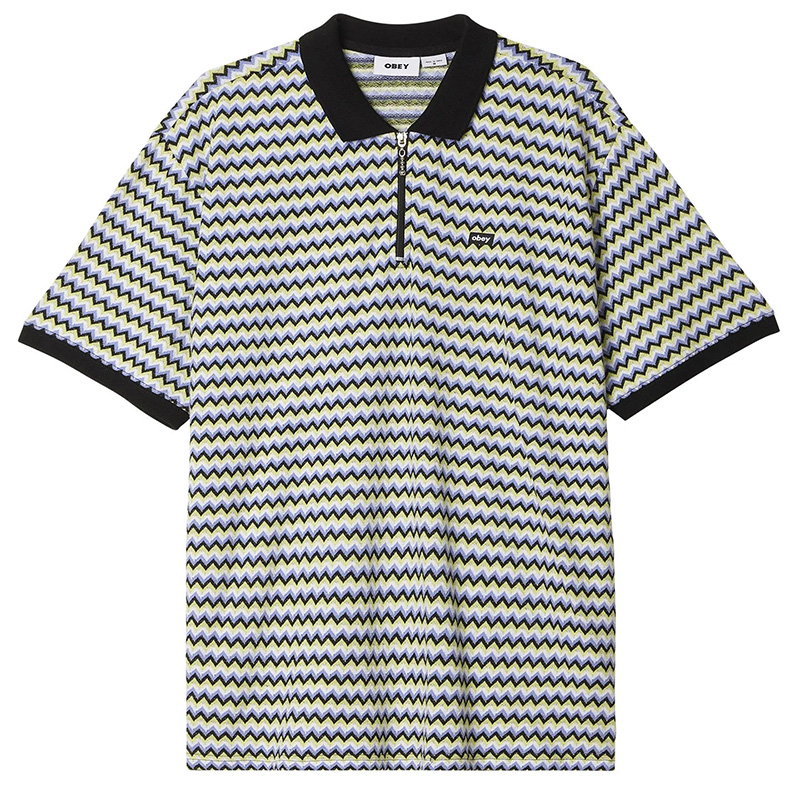 Obey Anno Jacquard Polo Black