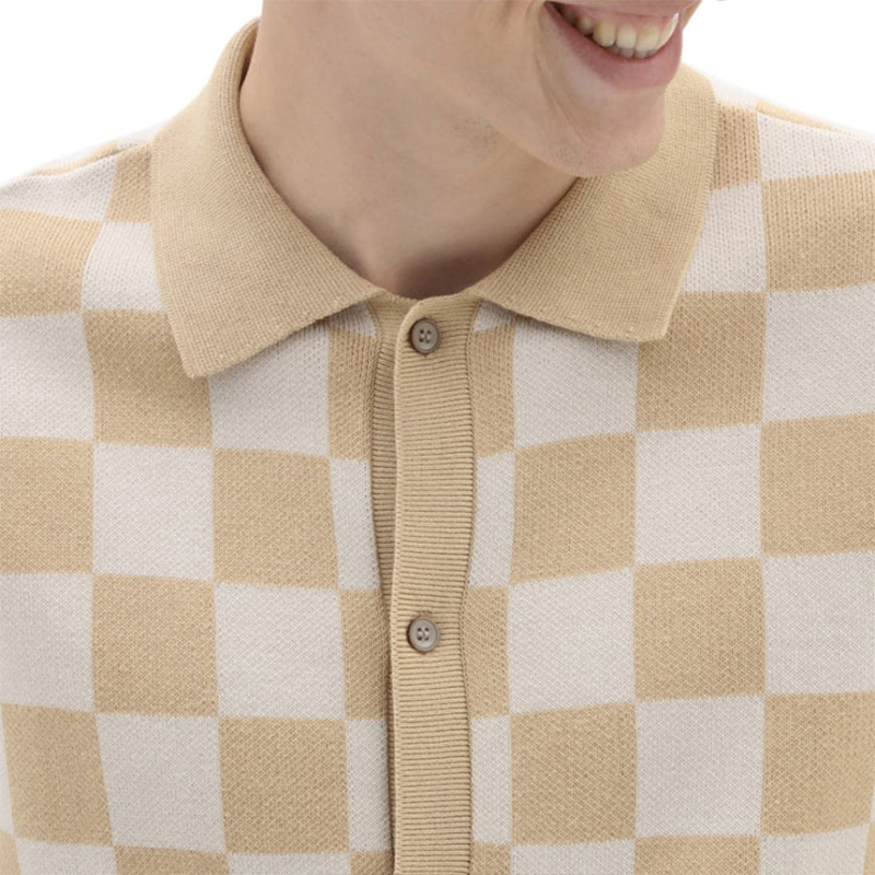Vans Checkerboard Polo Sweater Oatmeal