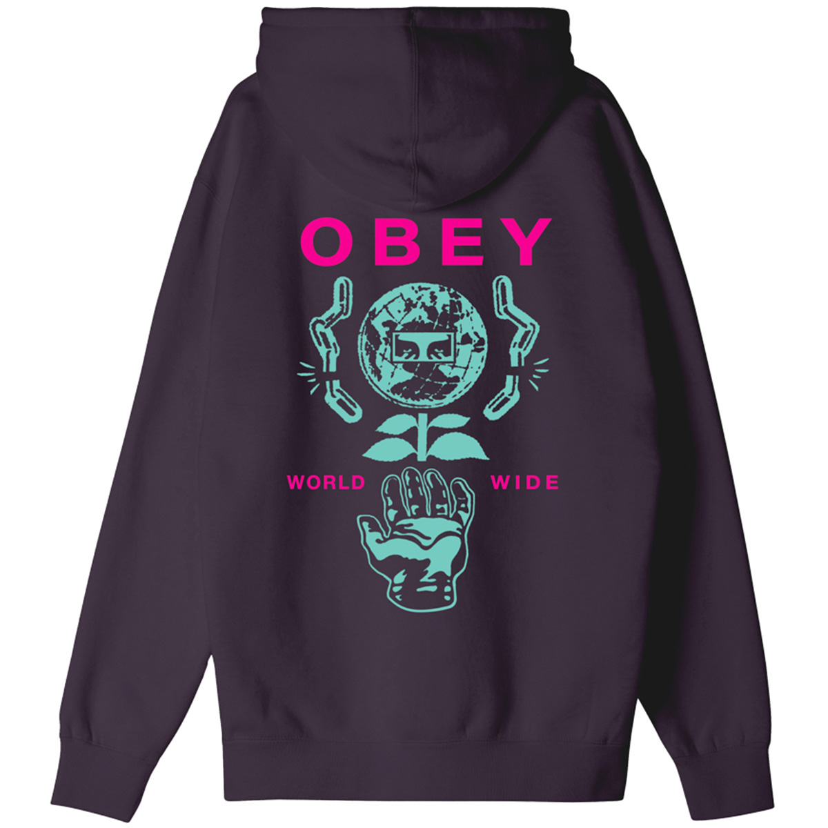 Obey Helping Hand Hooded Sweater Plum Perfect Obey Helping Hand Hooded Sweater Plum Perfect