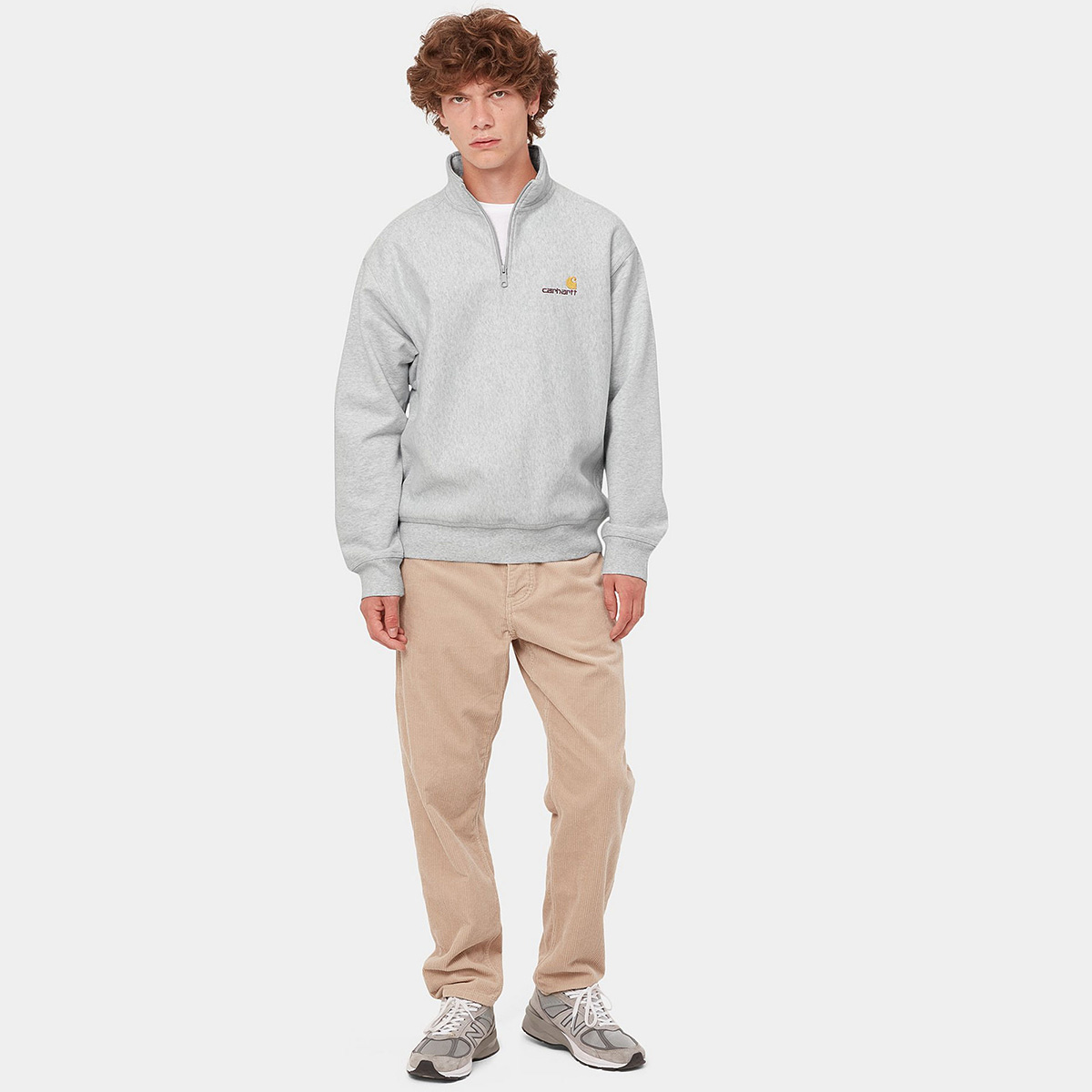 Carhartt WIP American Script Zip Sweater Ash Heather Carhartt WIP American Script Zip Sweater Ash Heather