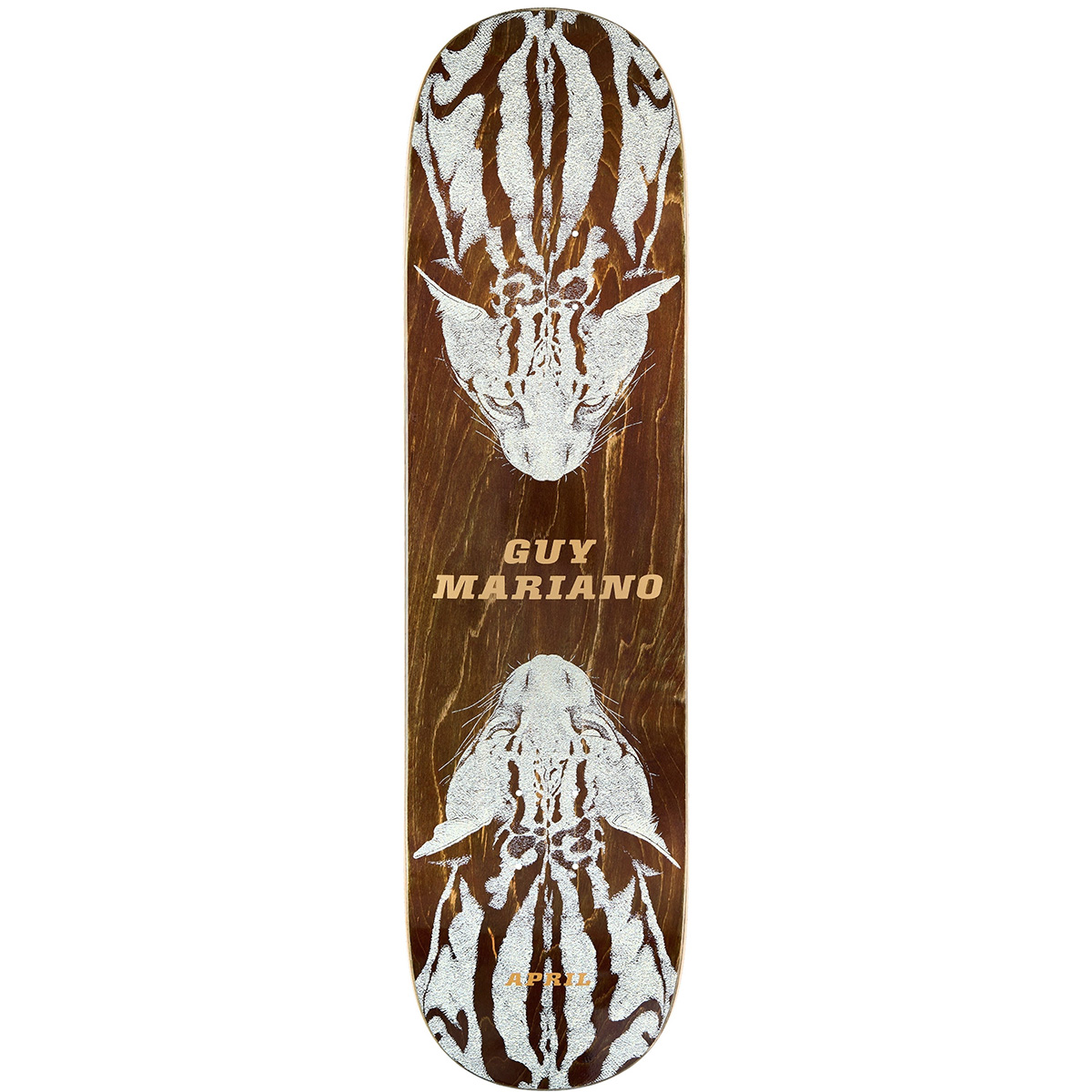 April Guy Mariano Cheetah Twin Tail Skateboard Deck 8.25