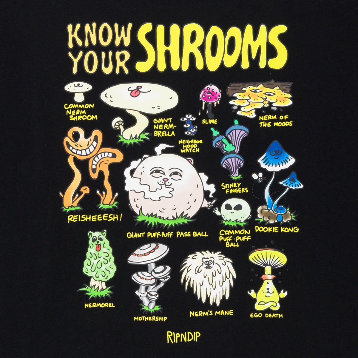 RIPNDIP Know Ur Shrooms Longsleeve T-Shirt Black RIPNDIP Know Ur Shrooms Longsleeve T-Shirt Black