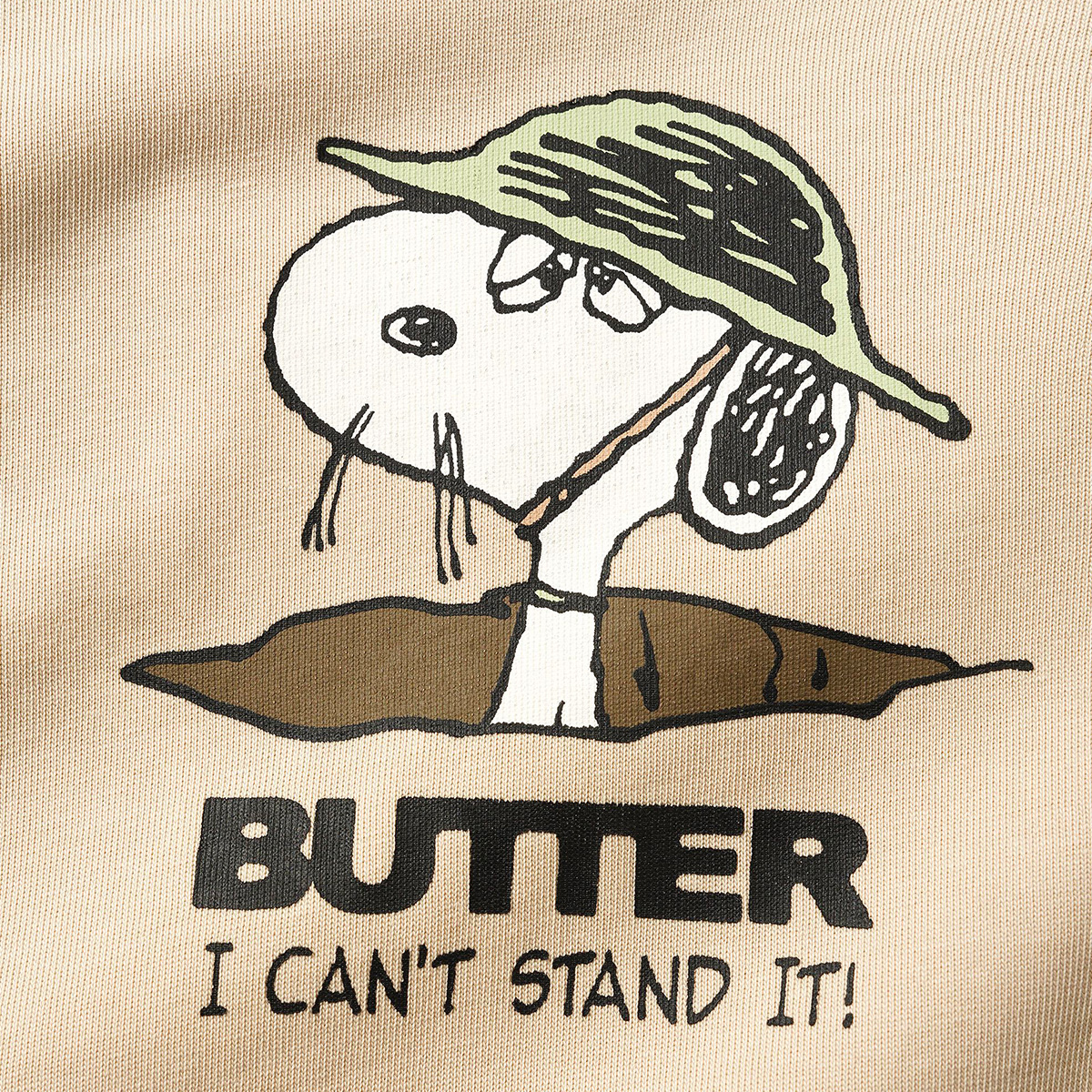Butter Goods x Peanuts Can't Stand It T-shirt Washed Sandstone Butter Goods x Peanuts Can't Stand It T-shirt Washed Sandstone