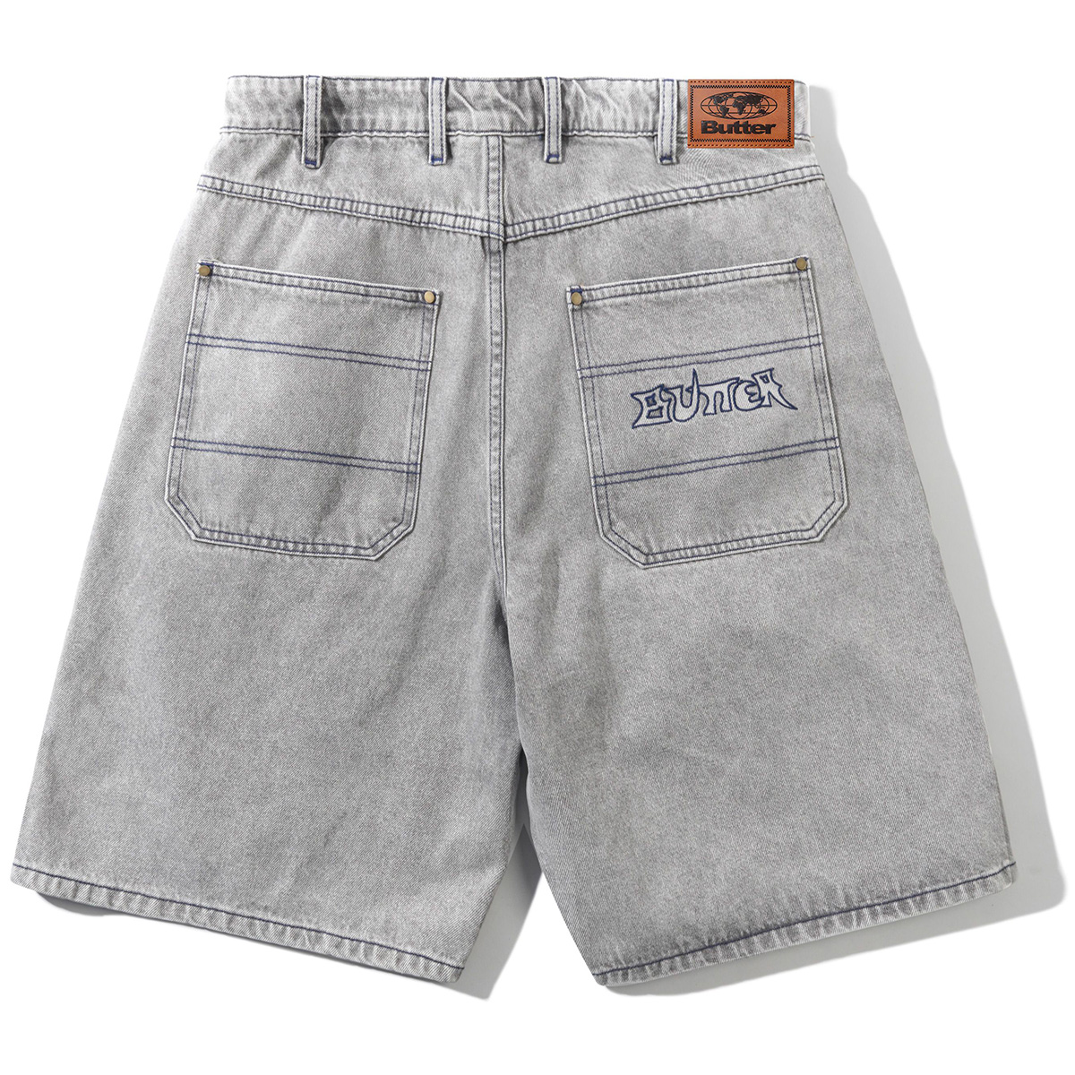 Butter Goods Encounter Denim Shorts Washed Soft Grey