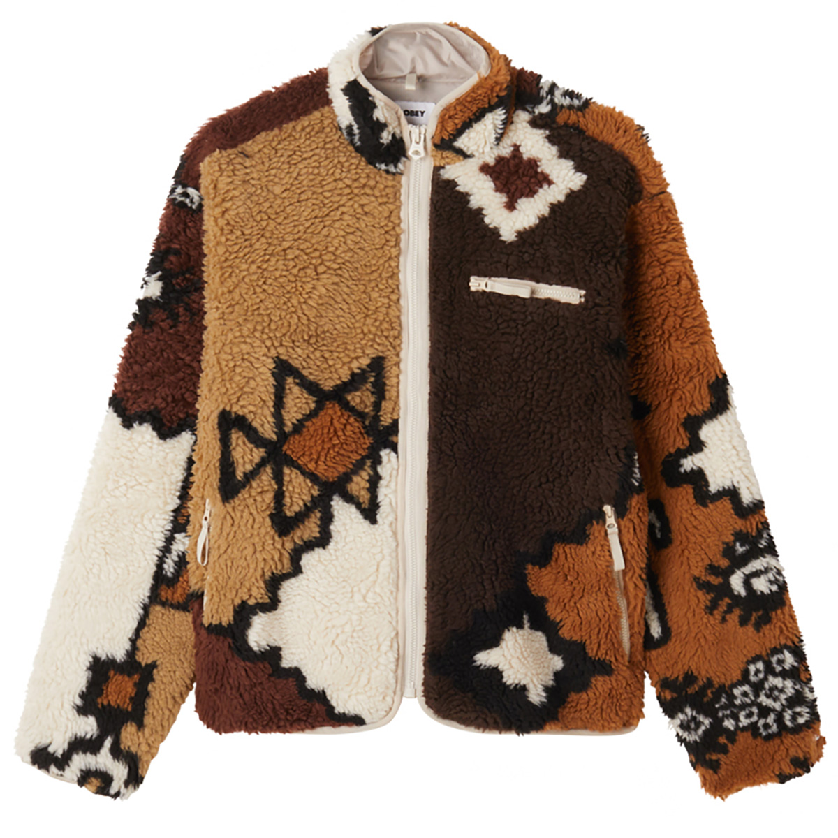 Obey Moroccan Rug Sherpa Jacket Brown Obey Moroccan Rug Sherpa Jacket Brown