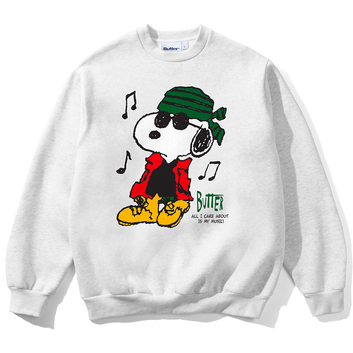 Butter Goods x Peanuts Music Sweater Ash