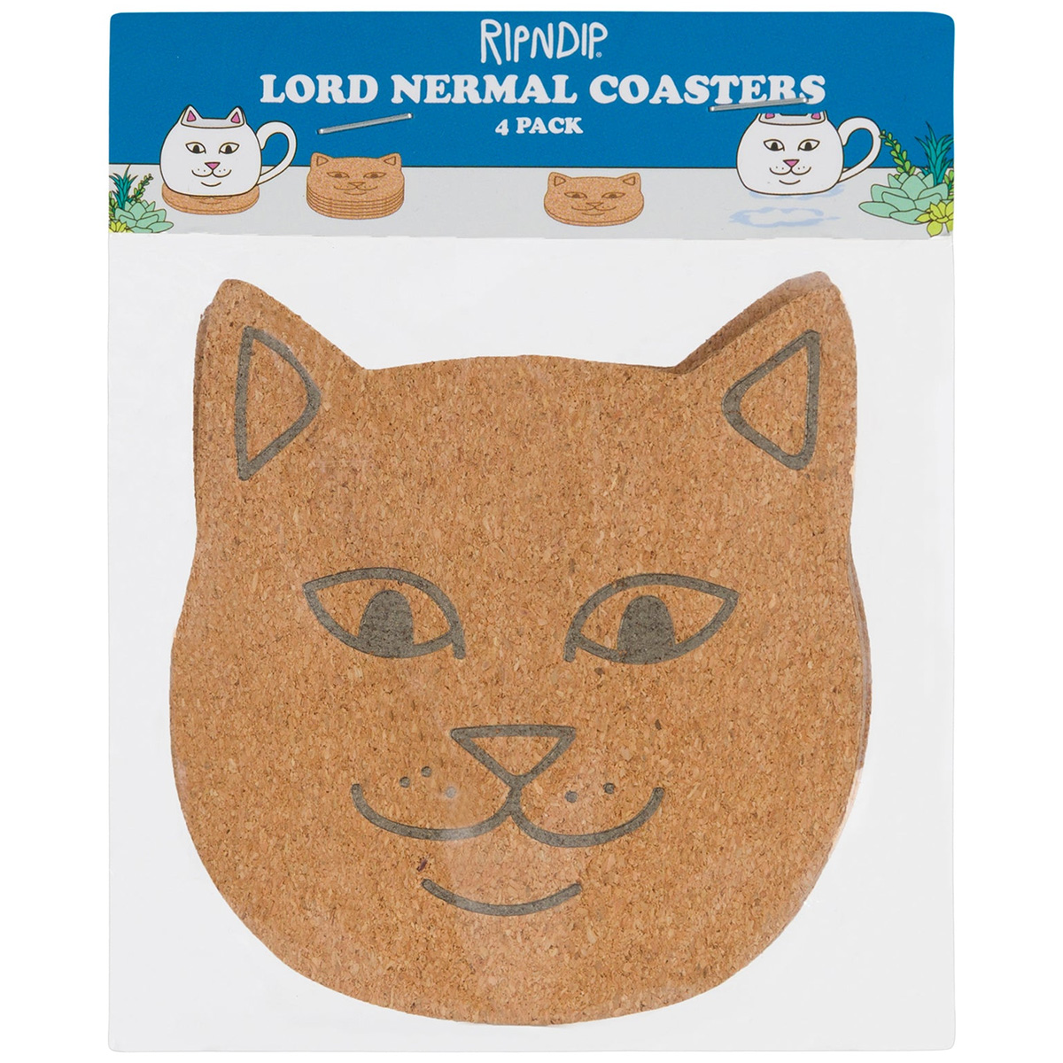 RIPNDIP Lord Nermal 4Pc Coaster Set White RIPNDIP Lord Nermal 4Pc Coaster Set White