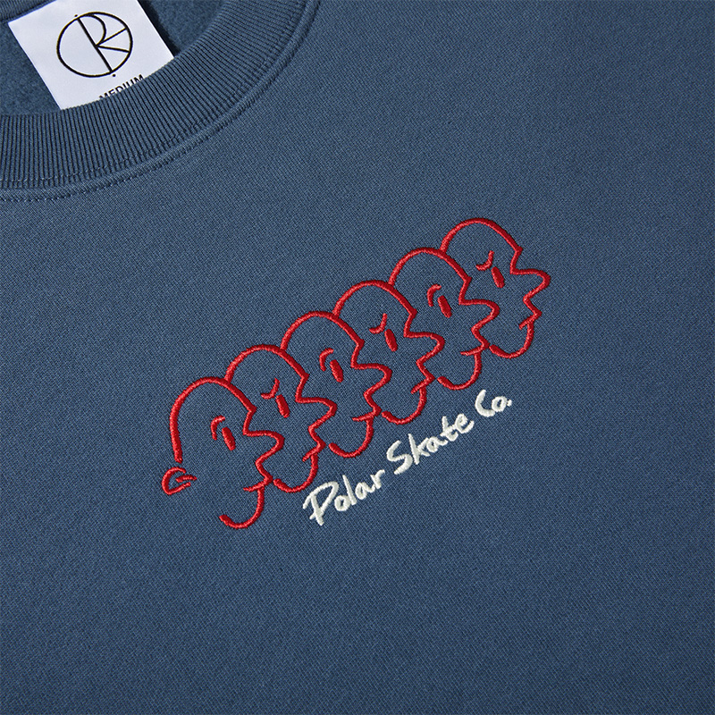 Polar Faces Dave Crewneck Sweater Grey Blue