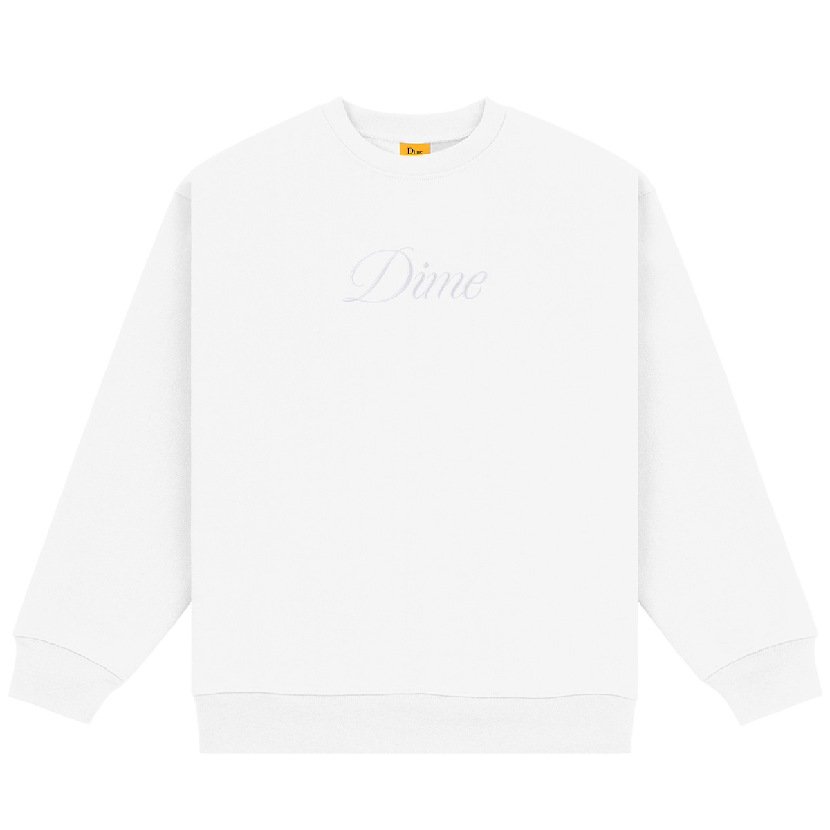 Dime Cursive Logo Crewneck Sweater White Dime Cursive Logo Crewneck Sweater White