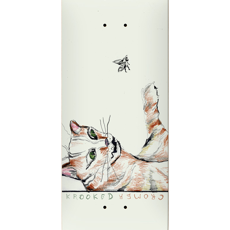Krooked Cromer Predator Skateboard Deck Eggshell White 8.25 Krooked Cromer Predator Skateboard Deck Eggshell White 8.25