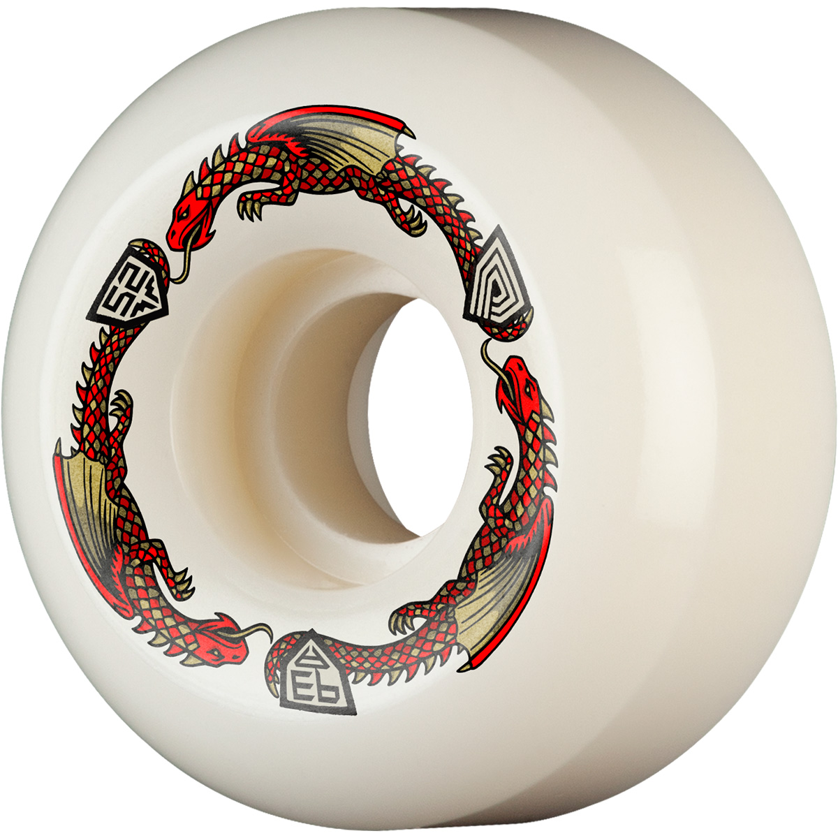 Powell Peralta Dragon Formula V5 Shape Wheels White/Red 93A 52mm x 30mm