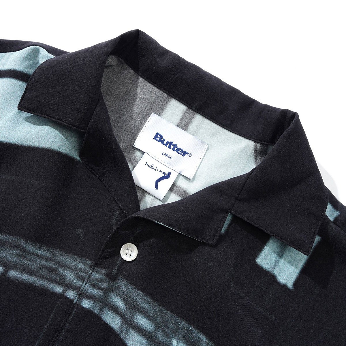 Butter Goods x Miles Davis Savoy Rayon Shirt Black Butter Goods x Miles Davis Savoy Rayon Shirt Black