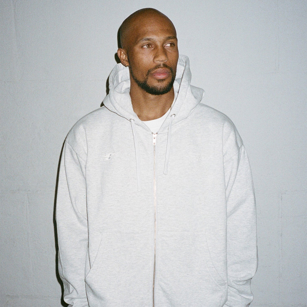Grand Collection x New Balance Heavyweight Full Zip Hooded Sweater Grey Grand Collection x New Balance Heavyweight Full Zip Hooded Sweater Grey