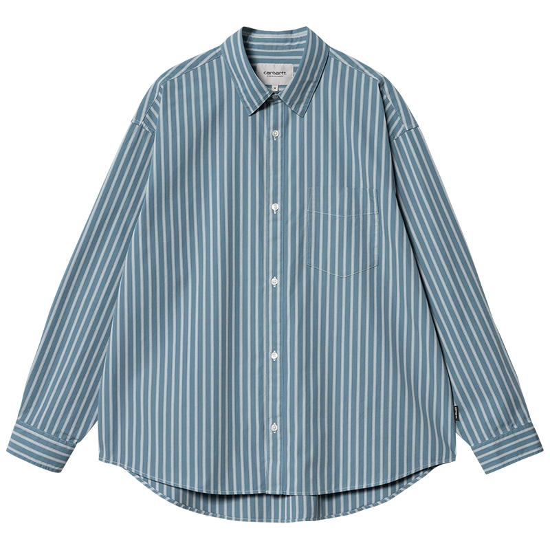 Carhartt WIP Ligety Stripe Longsleeve Shirt Vancouver Blue/Wax
