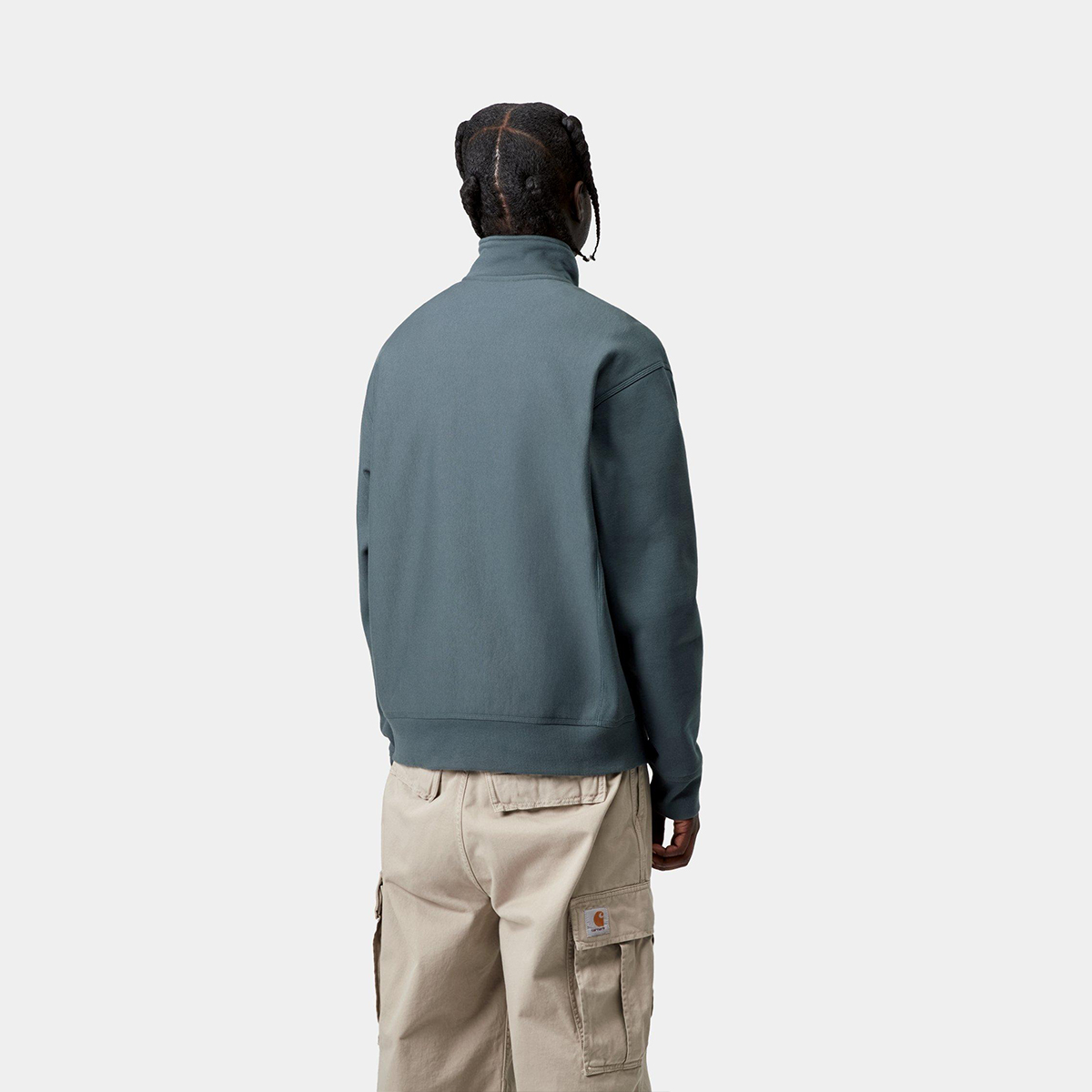 Carhartt WIP Half Zip American Script Sweater Office Blue