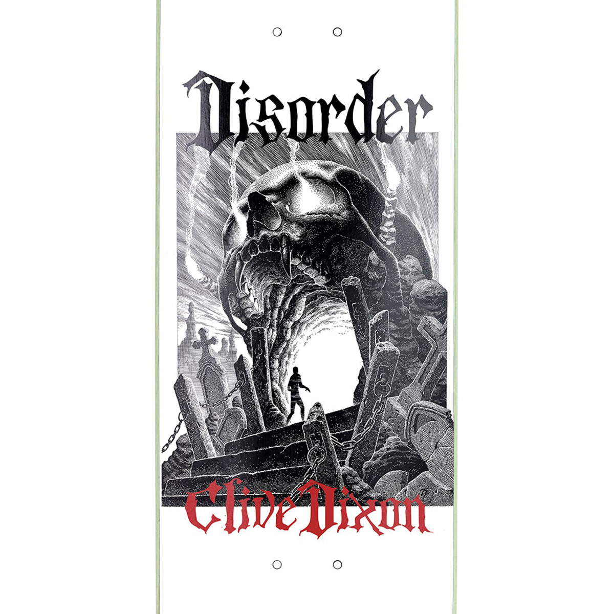Disorder Clive Dixon Six Feet Skateboard Deck White 8.5